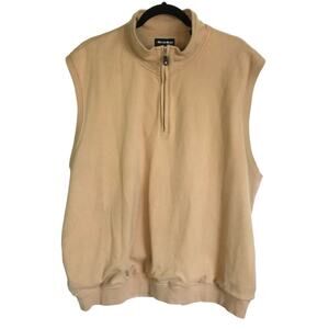 Bolle Golf Men's Size XL Cream 1/4 Zip Vest Lined Sweater Golf Sweater Vest
